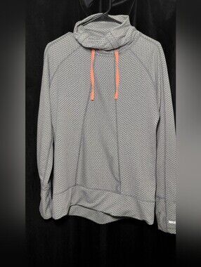Avalanche Women's Gray Marled Long Sleeve Hoodie with Coral Drawstrings